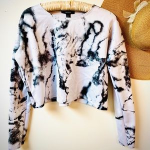 Forever 21 Marble Long Sleeve Crop Top
